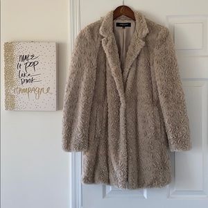Kenneth Cole tan teddy jacket sz petite small